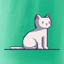 Kočka bílá pixel