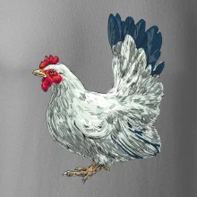 Slepice kreslená bílá