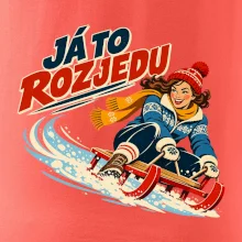 Rodinná vánoční trička - Já to rozjedu máma sáňkování