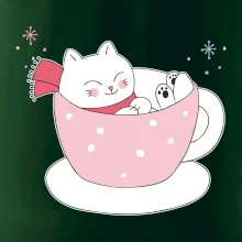 Vánoční kočka v hrnečku