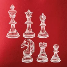 Šachové figurky kreslené