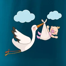 Čáp čekáme miminko - holka