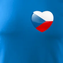 Česká vlajka srdce - pravé prso