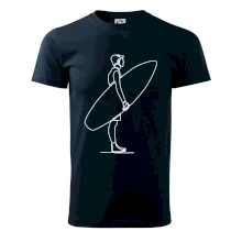 Surfař stojící jedním tahem