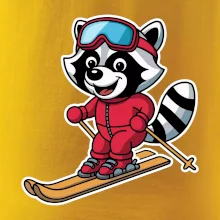 Mýval na lyžích - kreslený