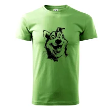 Černobílá karikatura husky