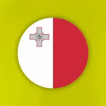 Vlajka Malta kulatá na prso