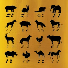 Zvířecí stopy s obrázkem zvířete - stopy zvířat