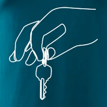 Klíče a ruka jedním tahem