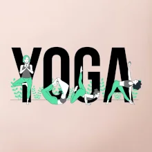 Yoga nápis barevný