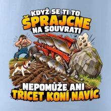 Pluh zaseknutý o balvan na souvrati