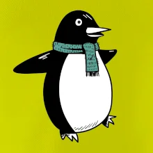 Tučňák se zelenou šálou