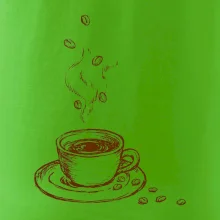 Hrnek plný čerstvé kávy