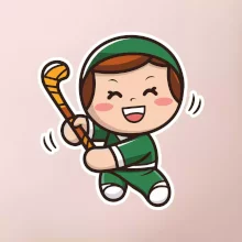 Ikona pozemní hokej kluk / holka