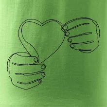 Ruka držící srdce  jedním tahem