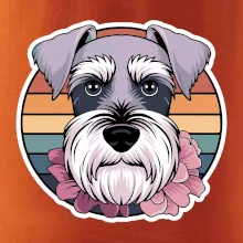 Knírač - fenka a květiny