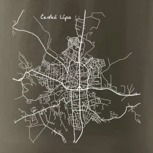 Česká Lípa - Mapa černobílá