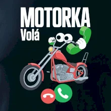 Karikatura motorka chopper volá
