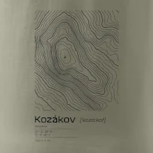 Kozákov - vrstevnice v obdélníku