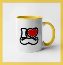 i love mustache - obrys