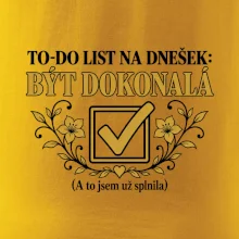 To-Do list na dnešek Být dokonalá