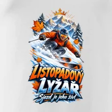 Listopadový lyžař král zasněžených svahů