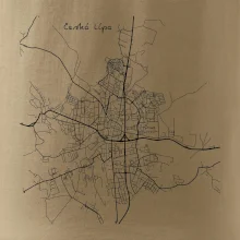 Česká Lípa - Mapa černobílá