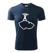 Mapa ČR - cyklista na prsou