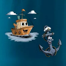 Parové triko - Loď a kotva