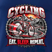 Cyklistické kolo mezi horami eat sleep repeat