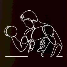 Fitness muž jedním tahem