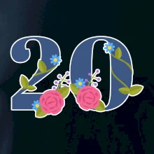 Květinové číslo kreslené - 20