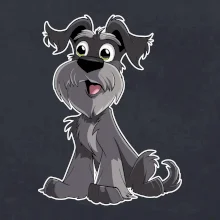 Knírač kreslený sedící