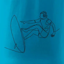 Surfař na vlně jedním tahem