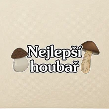 Nejlepší houbař - nápis s houbama
