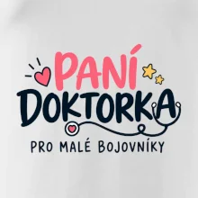 Paní doktorka pro malé bojovníky - nápis se stetoskopem
