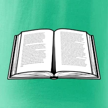 Kniha černobílá otevřená s textem