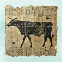 Egyptské hieroglyfy kráva