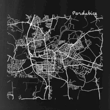 Mapy měst černobílé Pardubice