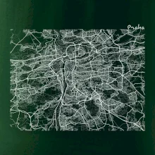 Mapy měst černobílé Praha