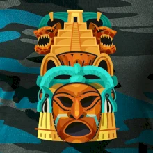 Mayové maska s pyramidou