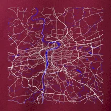 Praha - Mapa s vodními toky