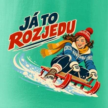 Rodinná vánoční trička - Já to rozjedu máma sáňkování
