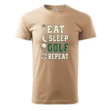 Eat sleep golf repeat typografie
