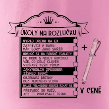 Triko na rozlučku s úkoly pro nevěstu - vintage