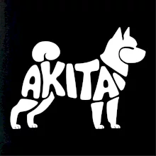 Akita Inu - Nápis v těle