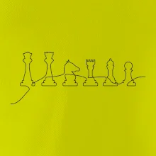 Šachové figurky v řadě - obrys