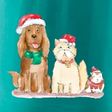 Veselé vánoce - pes, křeček a kočka
