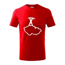 Mapa ČR - cyklista na prsou