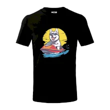 Husky na vodním skútru